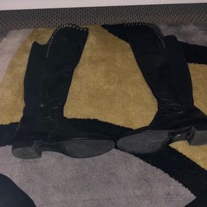 L K Bennett Black knee boots with gold hardware size 40.5